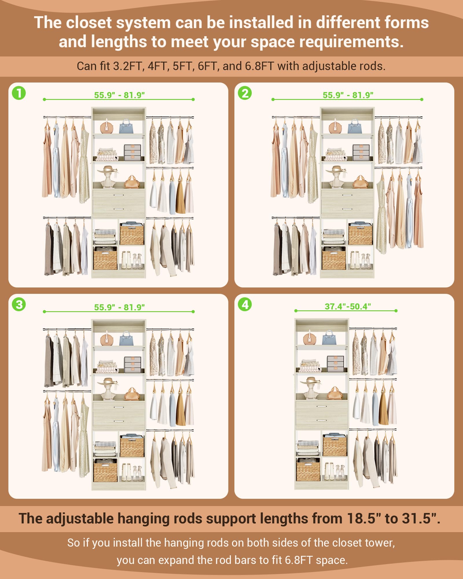 Small Closet System (6 Count)