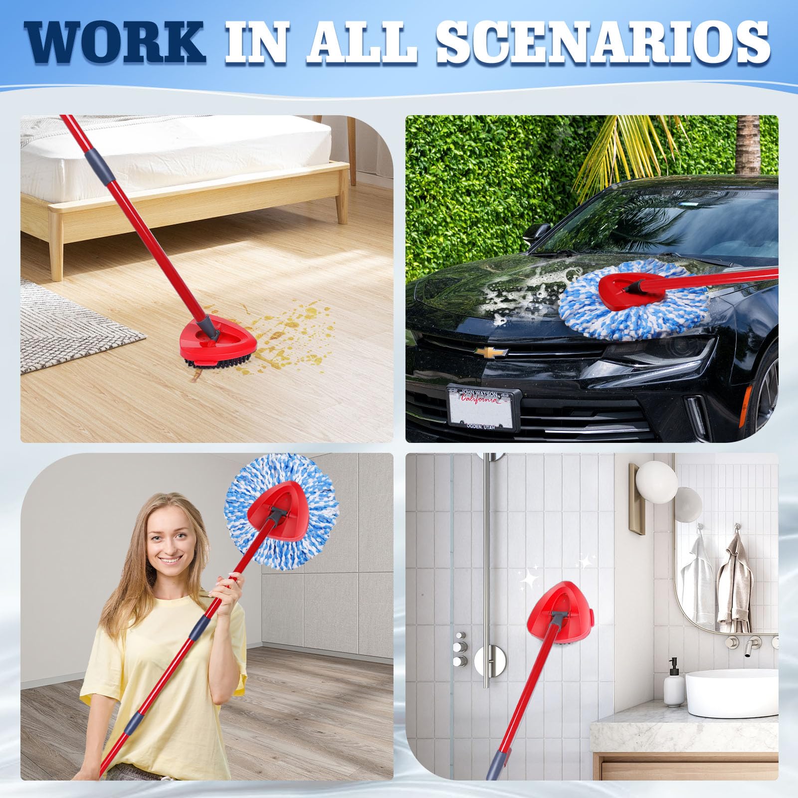 8 Pack Spin Mop Replacement Heads for OCedar RinseClean 2 (10 Count)