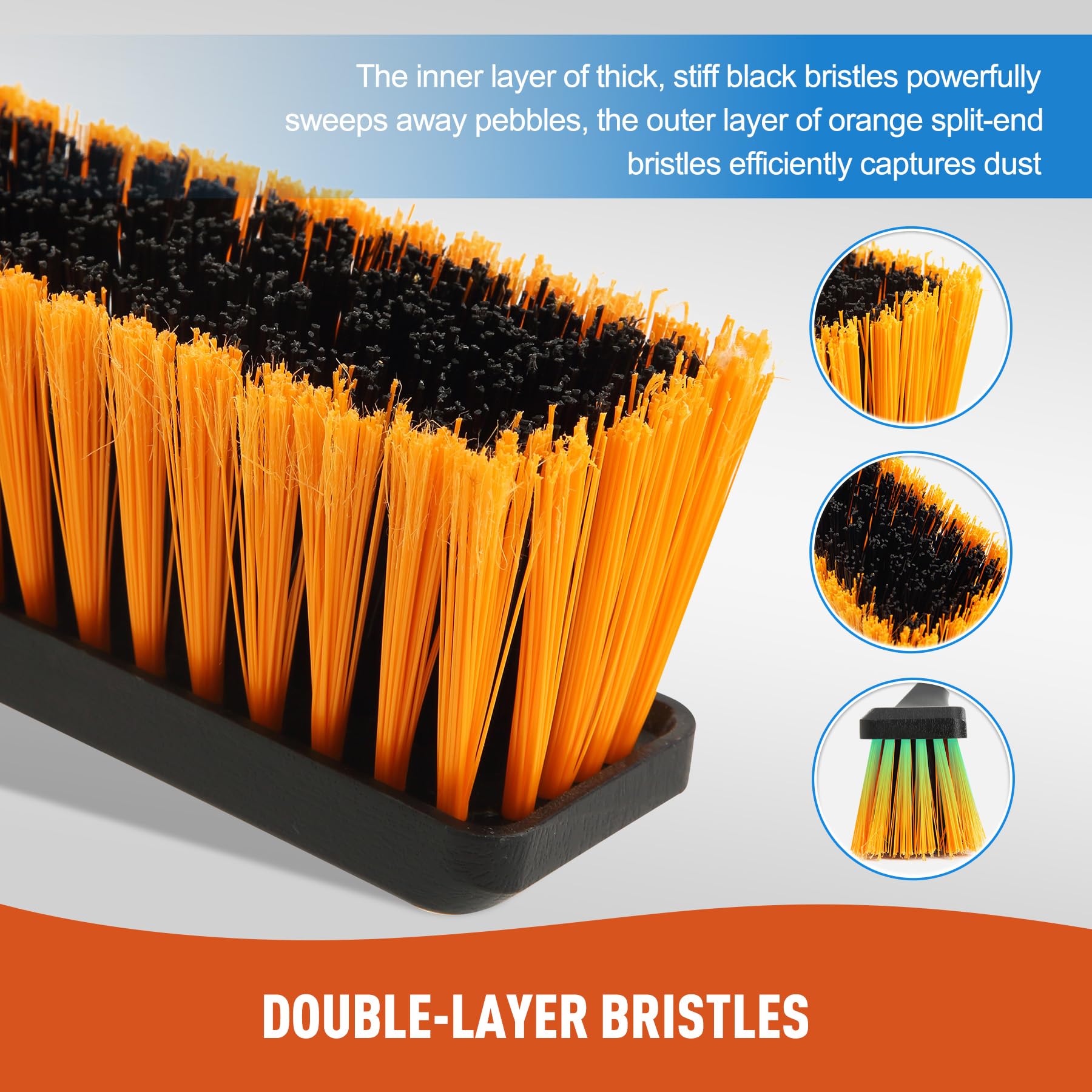 24" Push Broom Brush Outdoor for Shop