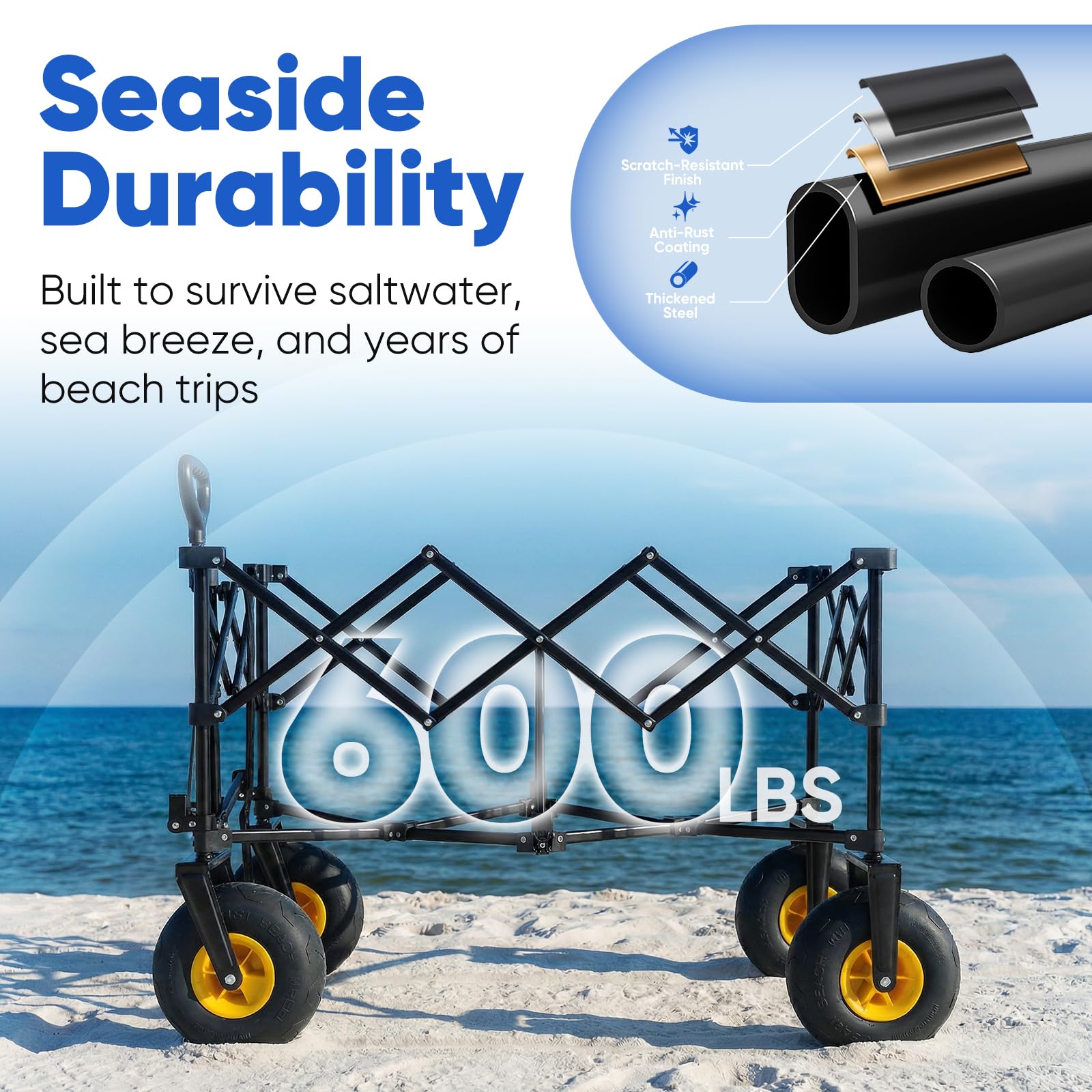 Heavy Duty Beach Wagon with 9" Big Sand