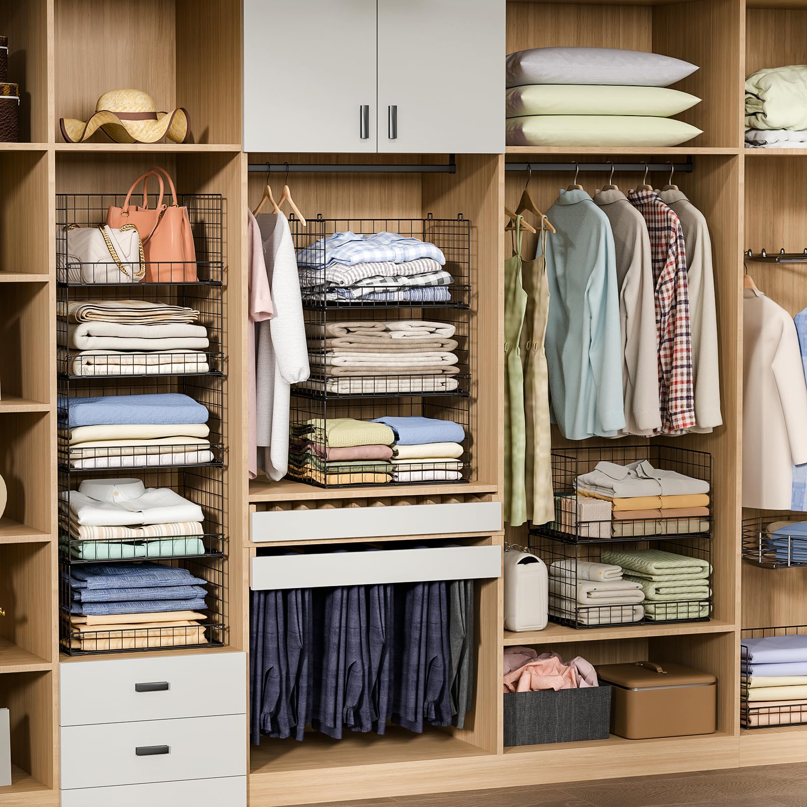 5 Tier Stackable Closet Organizers and Storage Shelves