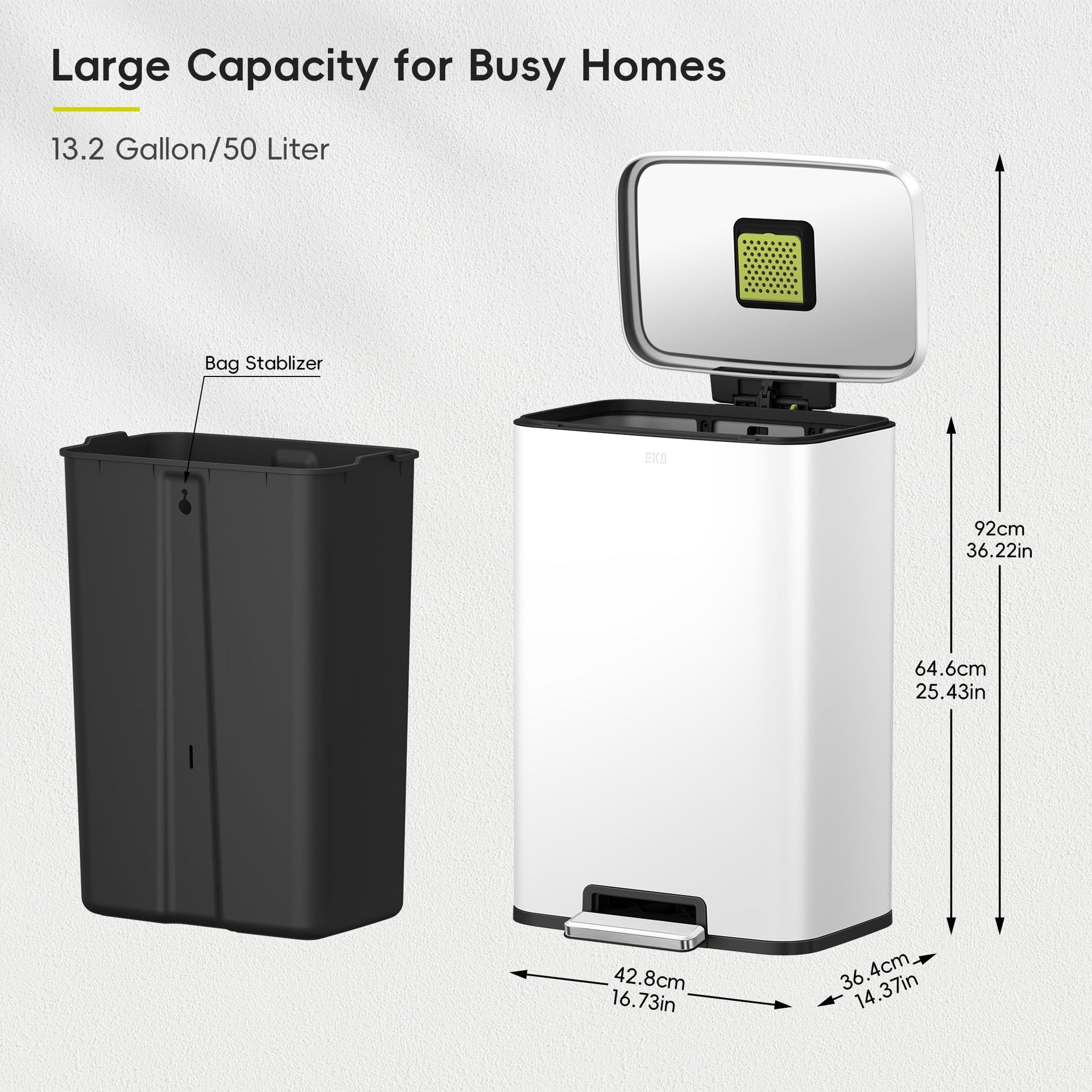 Madison Matte White Stainless Steel 13.2 Gal