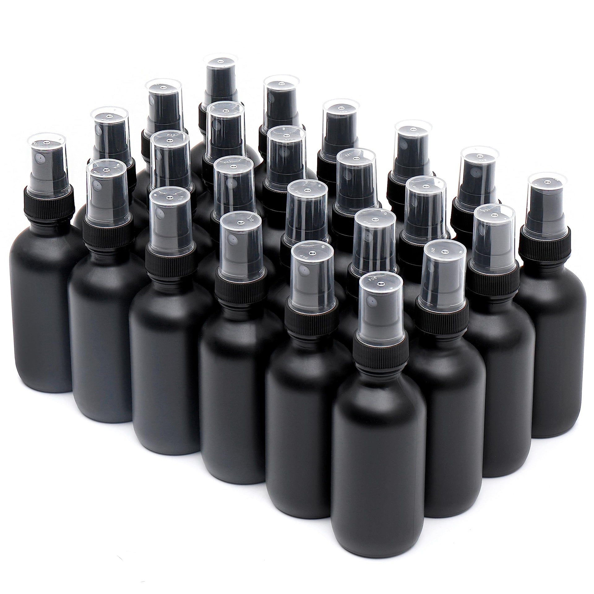 Frosted Black Glass Small Spray Bottle 2 oz 24 Packs (24 Count)