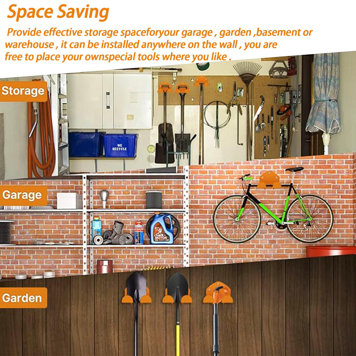 Heavy Duty Garage Organizer Wall Hanger