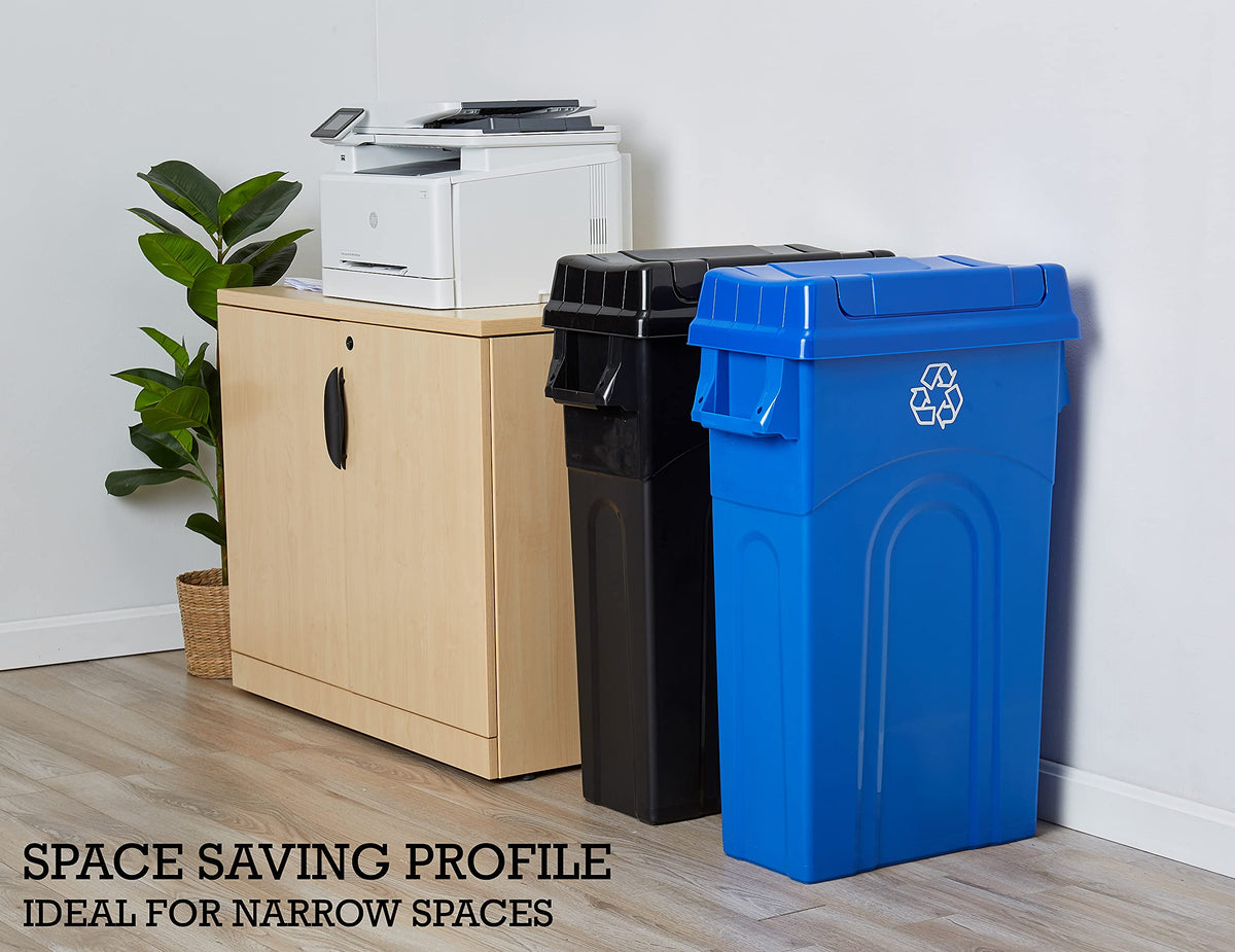 23 Gallon Highboy Plastic Recycling Bin Kitchen Trash Can with Lid