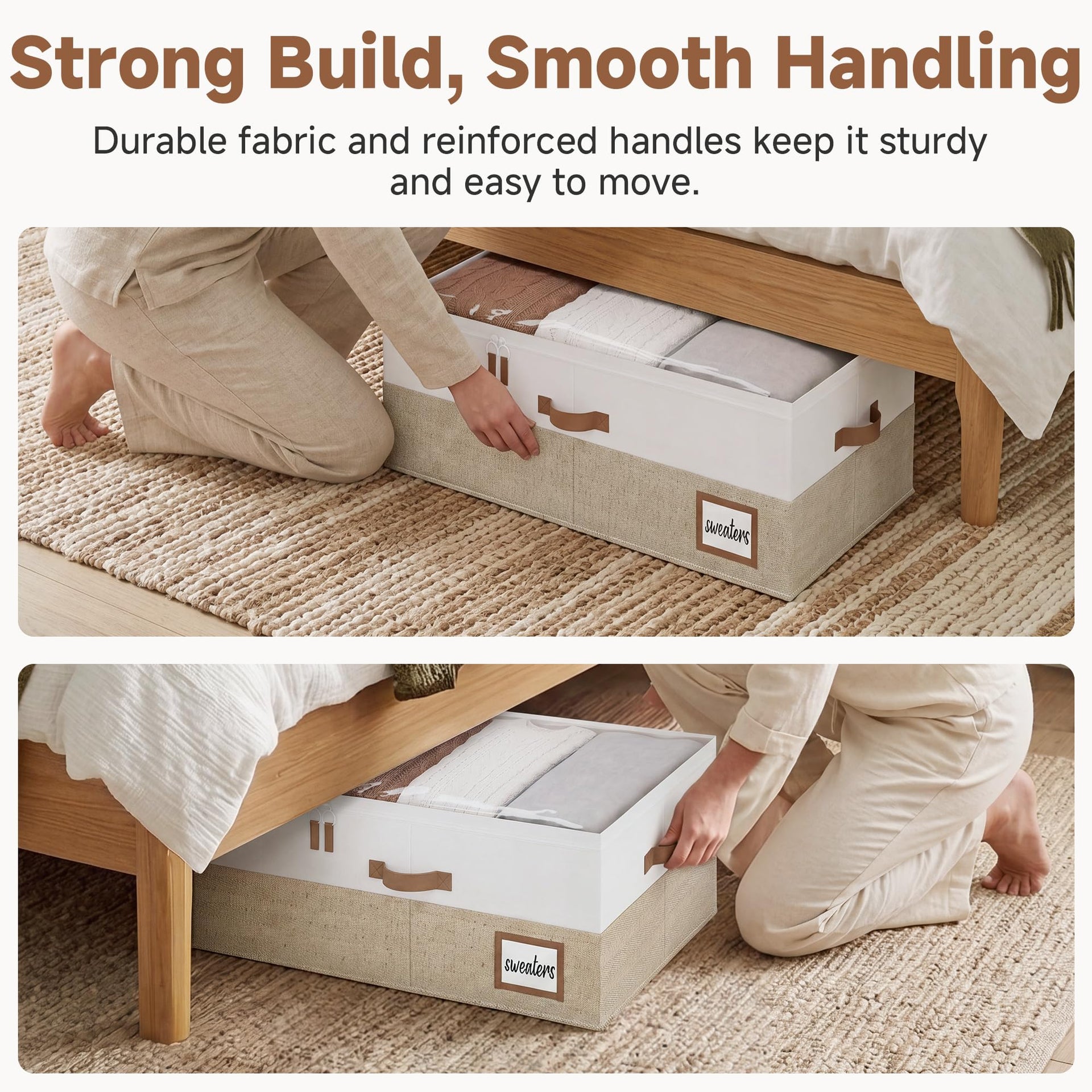 10 Inch Tall Under Bed Storage Containers with Clear Lid (2 Count)