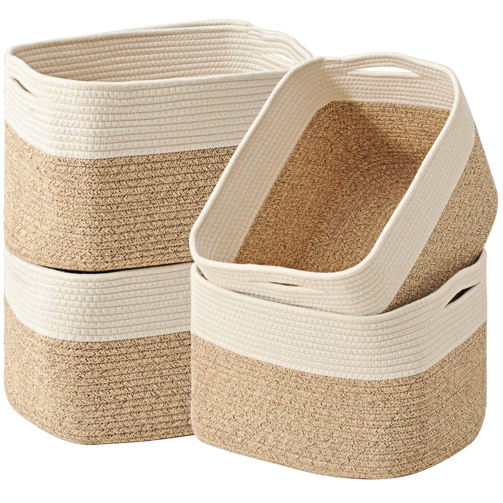 Storage Baskets for Organizing & Shelves (4 Count)