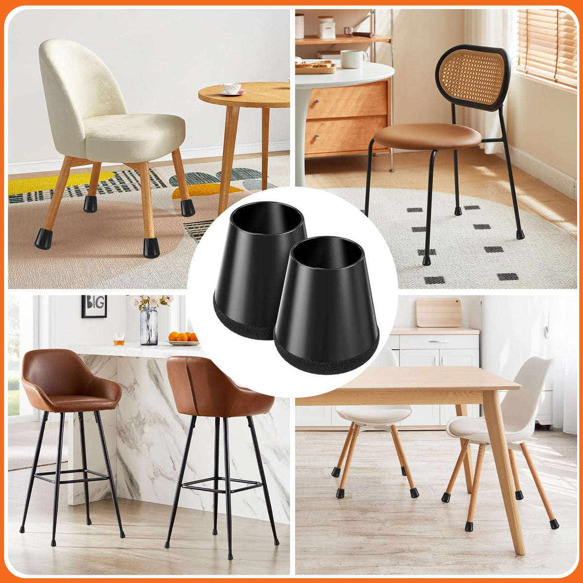 Round Chair Leg Floor Protectors for Hardwood Floors Small 24pcs (24 Count)