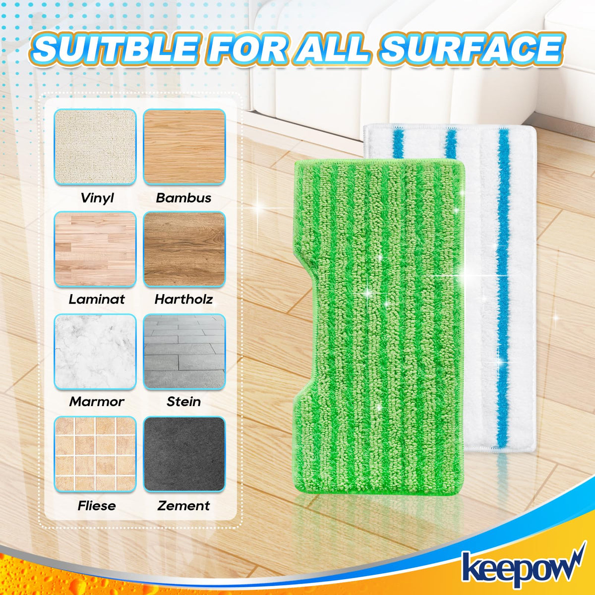 Reusable Mop Pads Replacement Compatible with Shark Vac Mop VM252