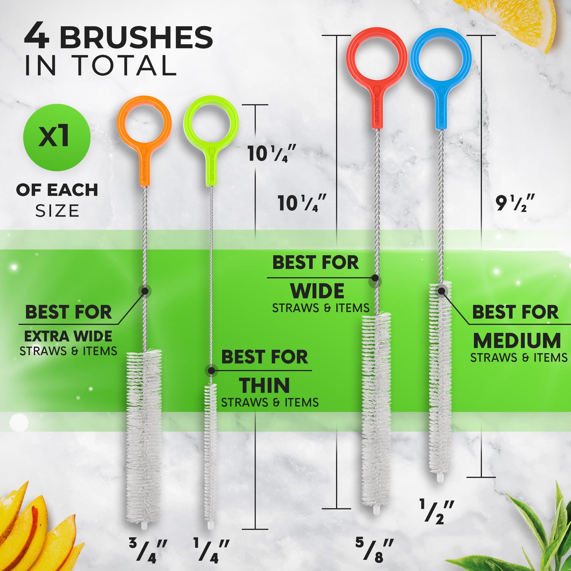 Heavy Duty Cleaning Brushes Set of 4 (4 Count)