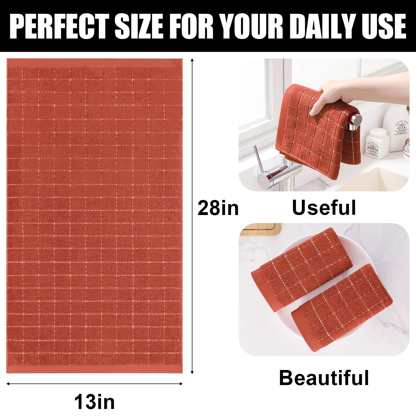 100% Cotton Terry Kitchen Dish Cloths (12 Count)