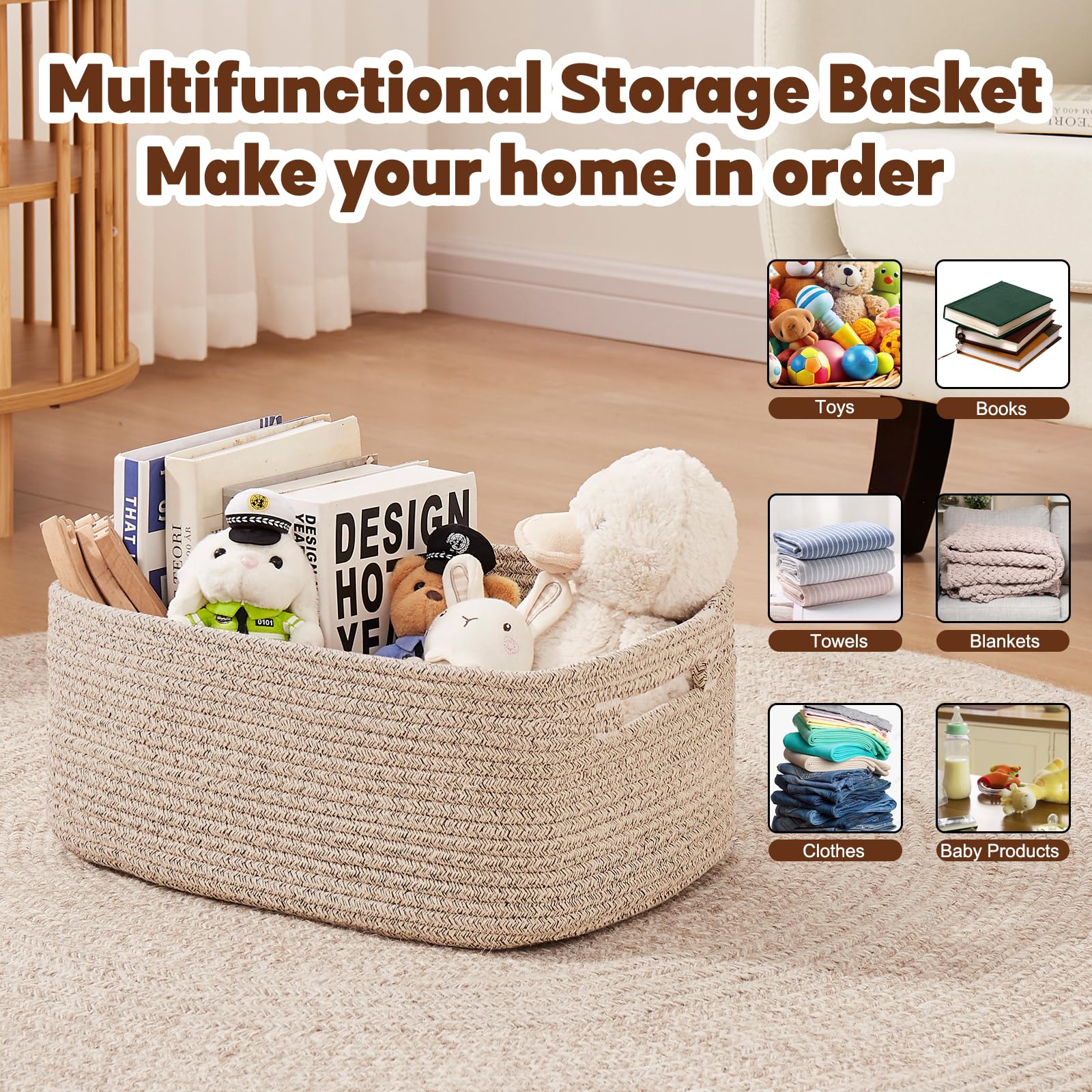 Storage Basket for Shelves (2 Count)