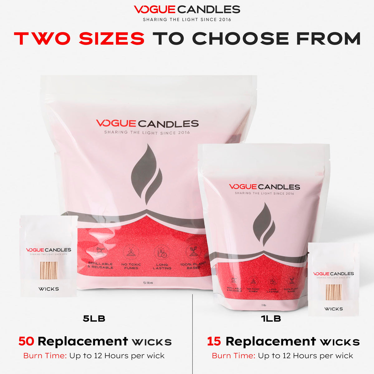 Vogue Candles Red Pearled Candle Sand Wax (16 Ounce)