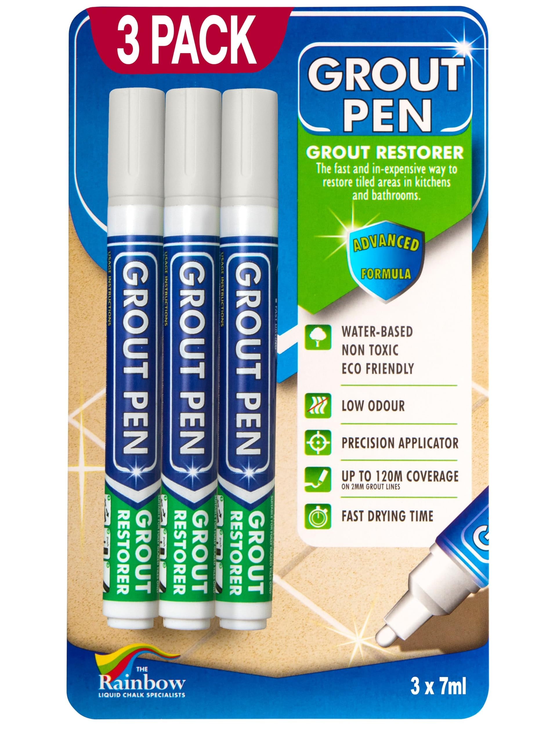 Grout Pen Winter Grey Tile Grout Paint Marker (3 Count)