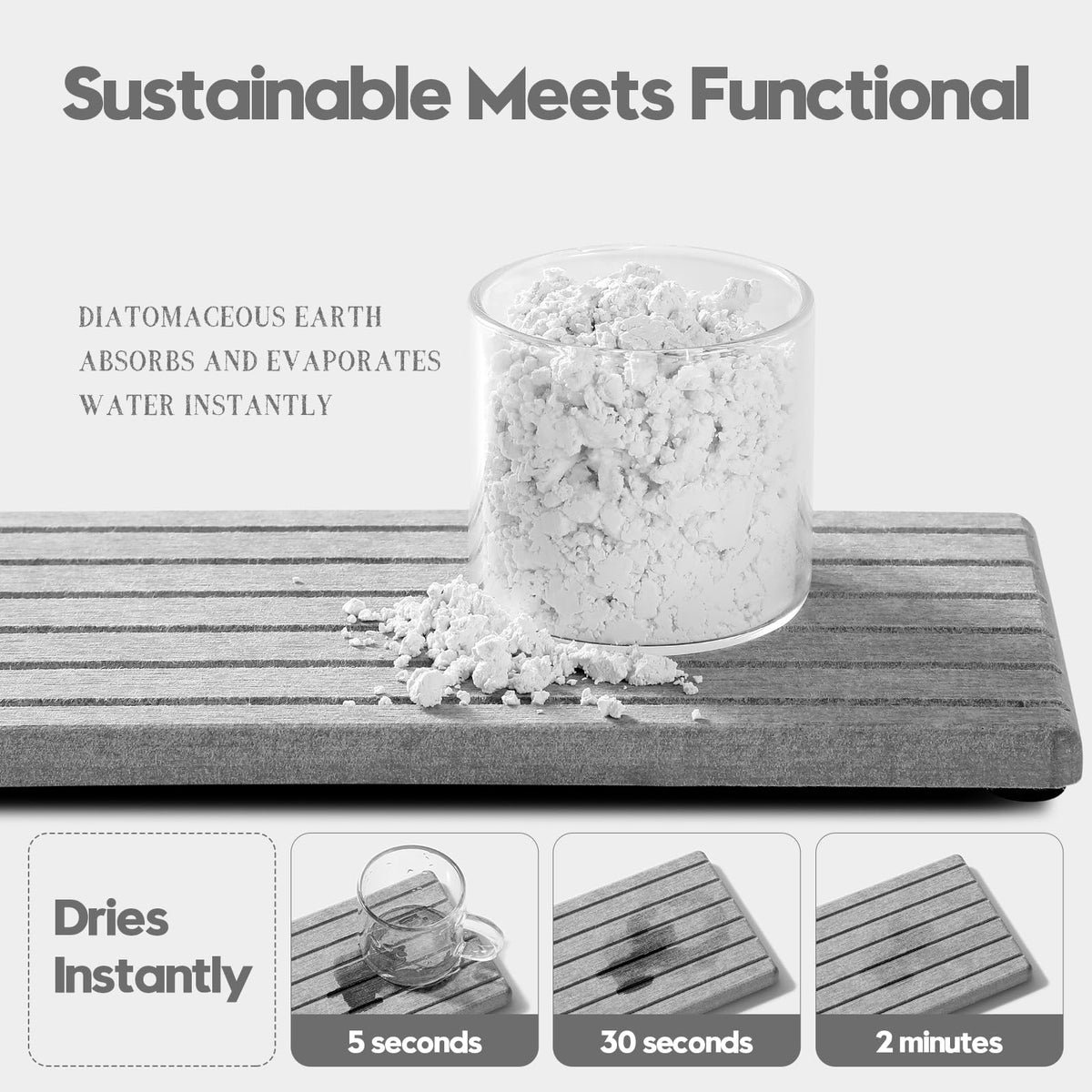 2PCS Instant Dry Diatomite Stone Counter Makeup Tray Organizer (2 Count)