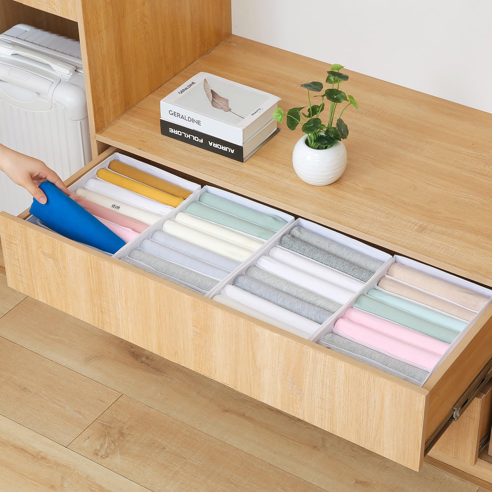 4 Pack Drawer Organizers for Clothing (4 Count)
