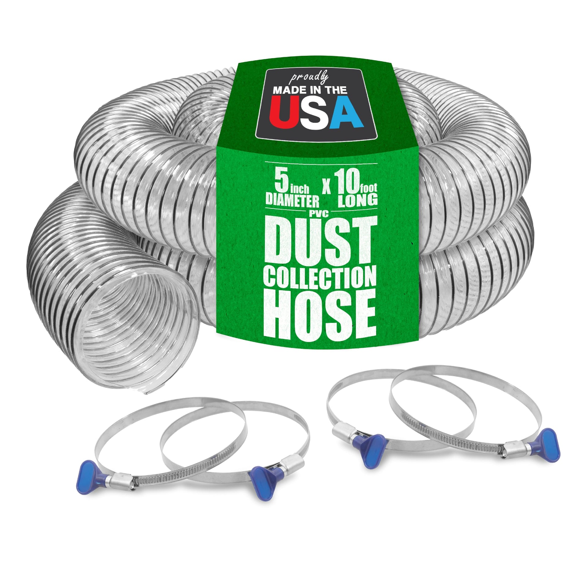 5" x 10' PVC Dust Collection Hose w (7 Count)