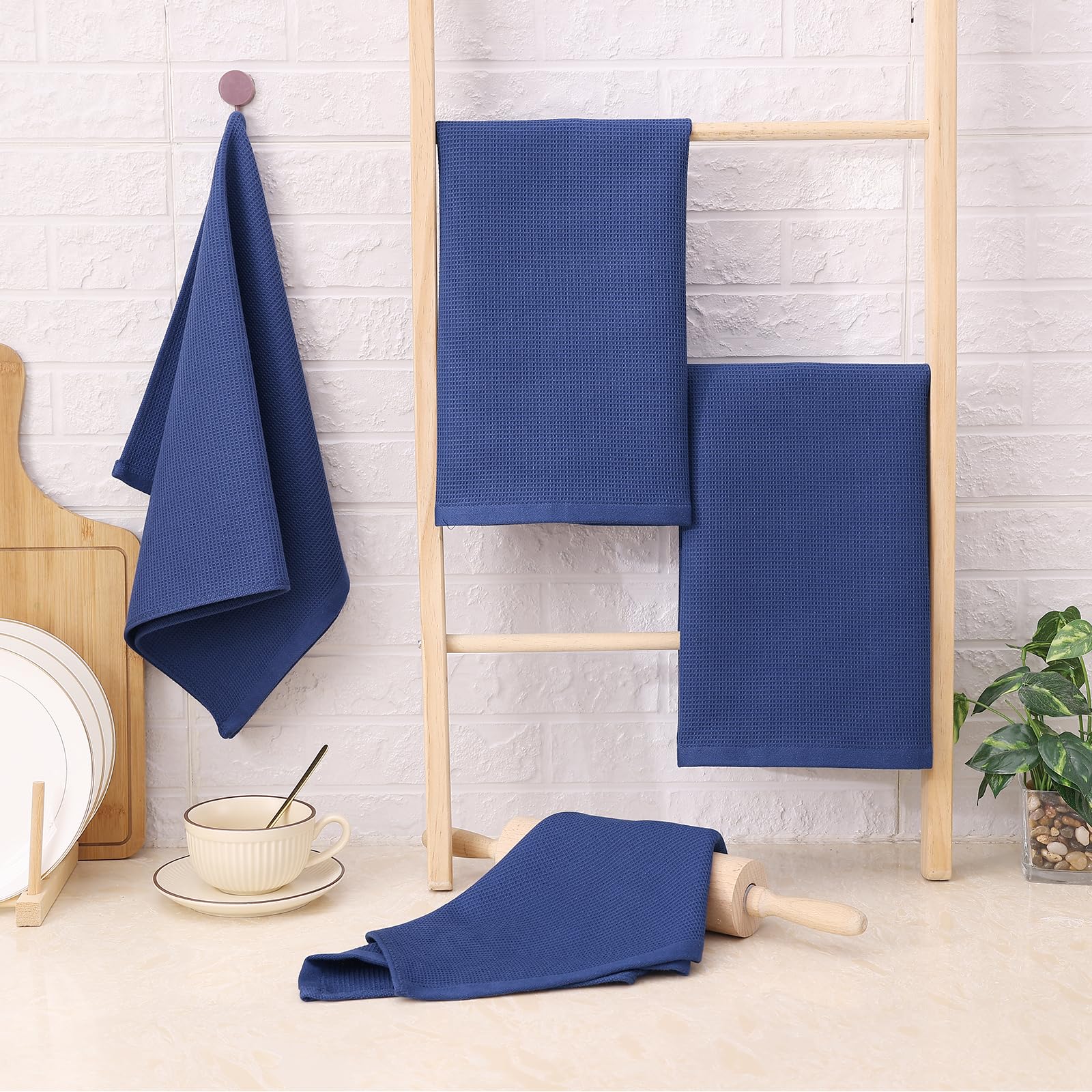 100% Cotton Kitchen Towels and Dishcloths Set (8 Count)