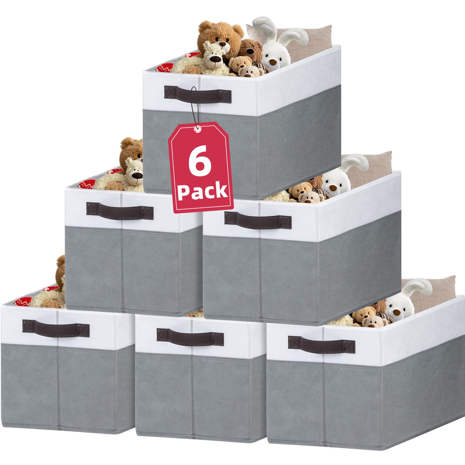 6 Pack Clothes Bins for Organization (6 Count)