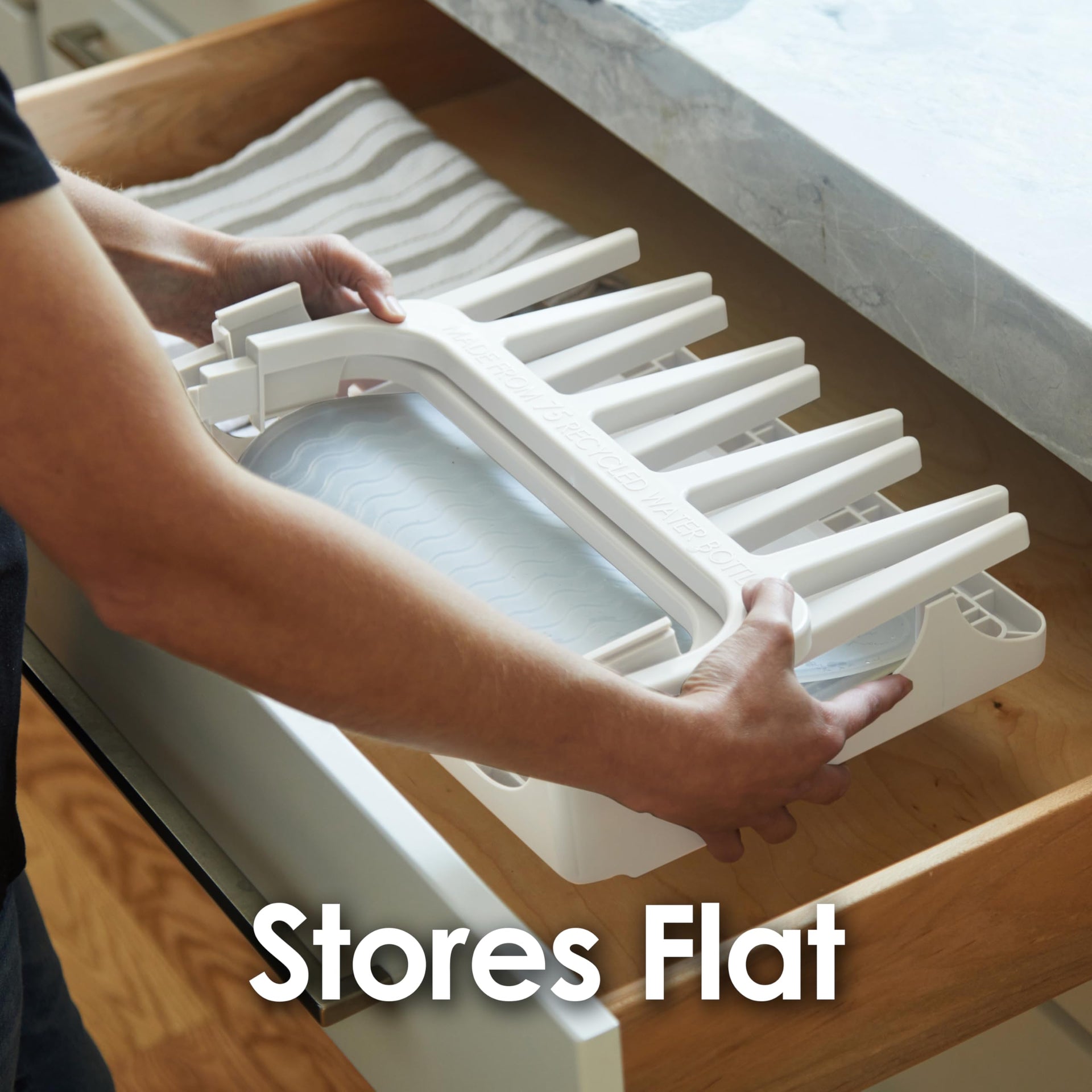 White Space Saving Drying Rack with Silicone Mat