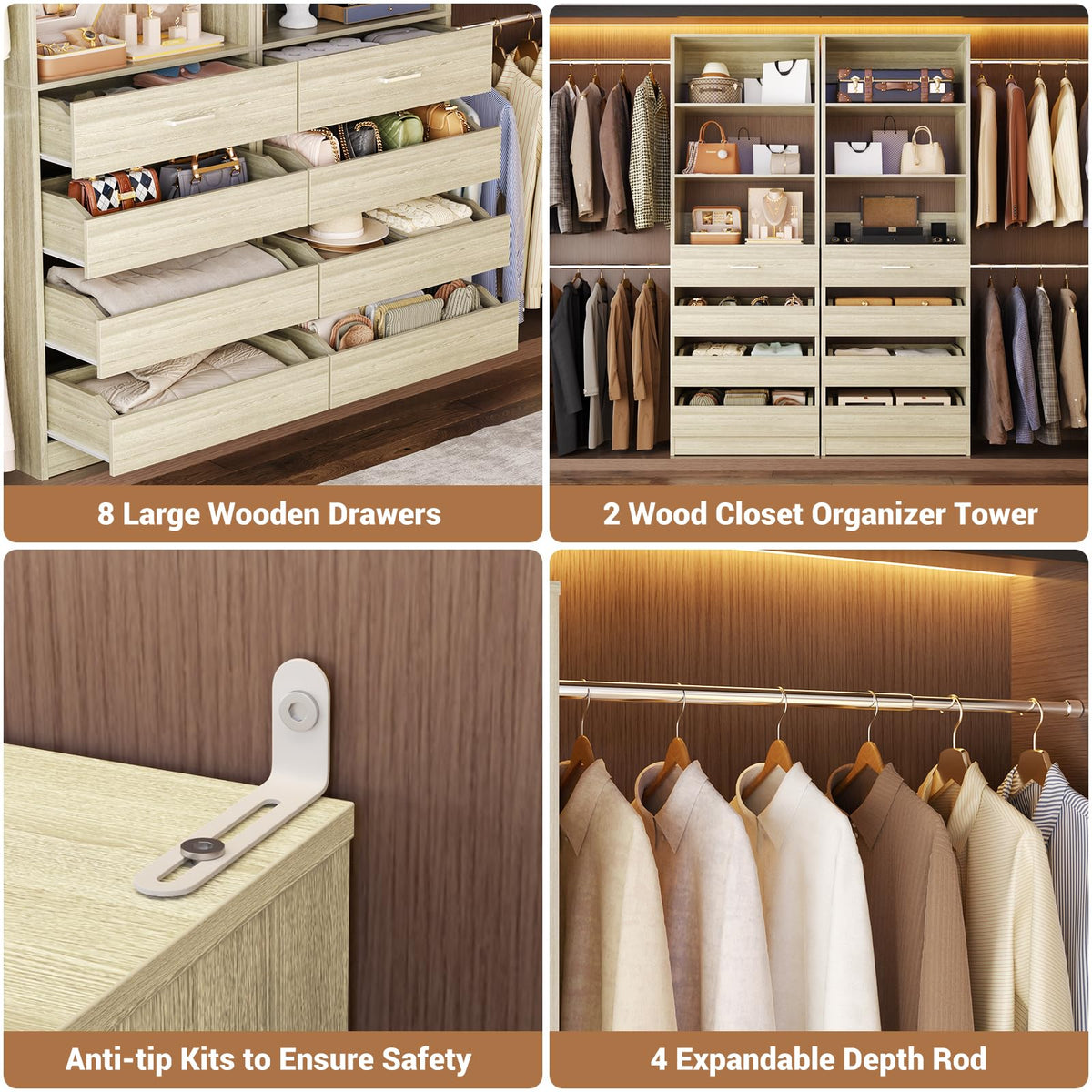 Closet System with 12 Drawers