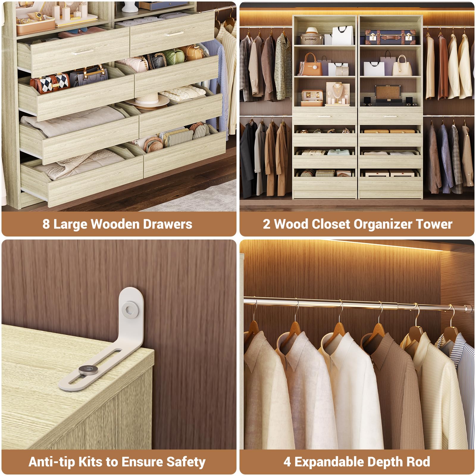 Closet System with 12 Drawers
