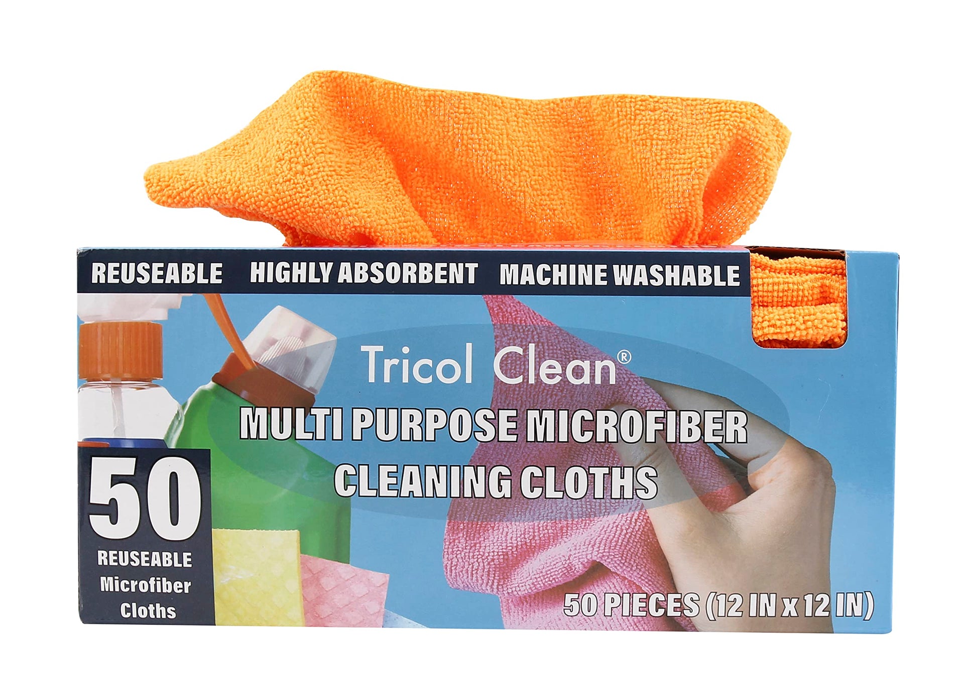 50PK Profesional Resuable Lint Free Microfiber Edgeless Cleaning Cloth Cleaning Rags (50 Count)