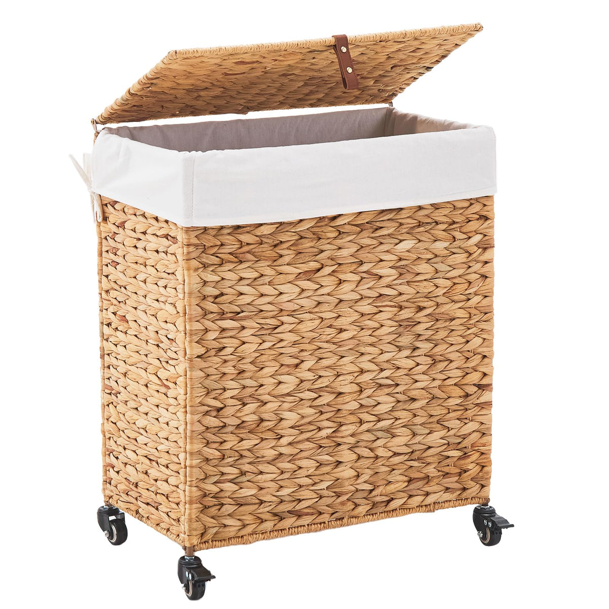 Handwoven Laundry Hamper with Wheels (3212.3322 Fl Oz)