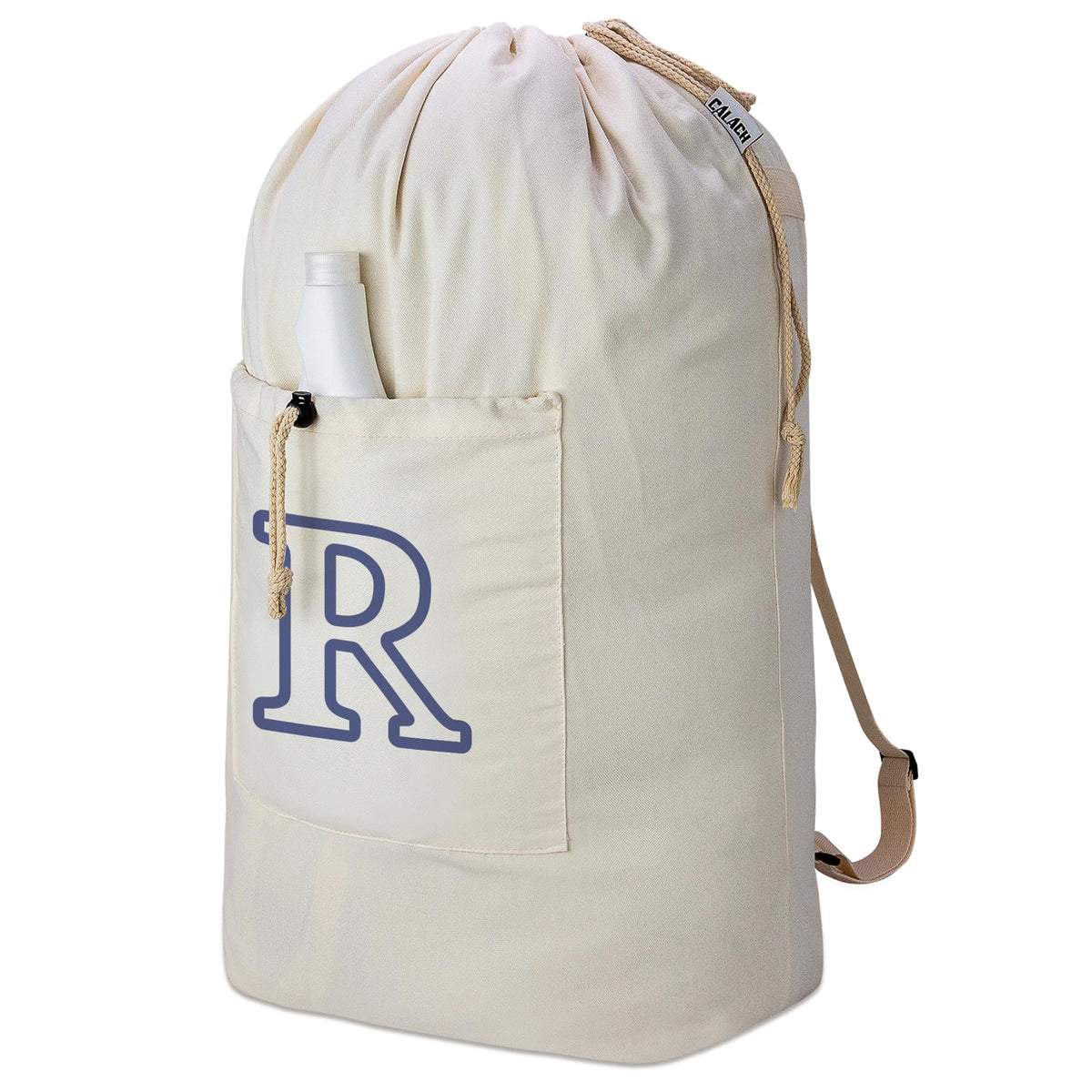 Laundry Bag Backpack Personalized Initial Canvas Laundry Bag