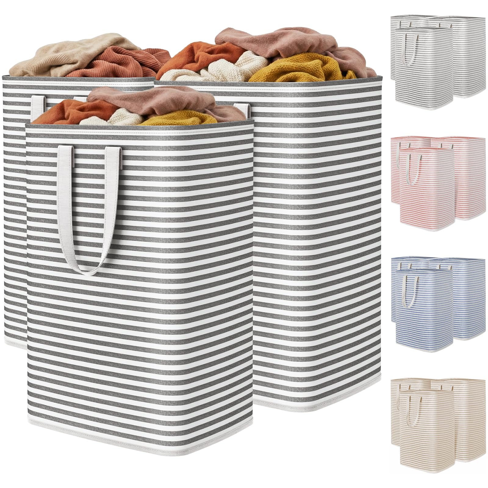 3 Pack Laundry Basket 80L Each (3 Count)
