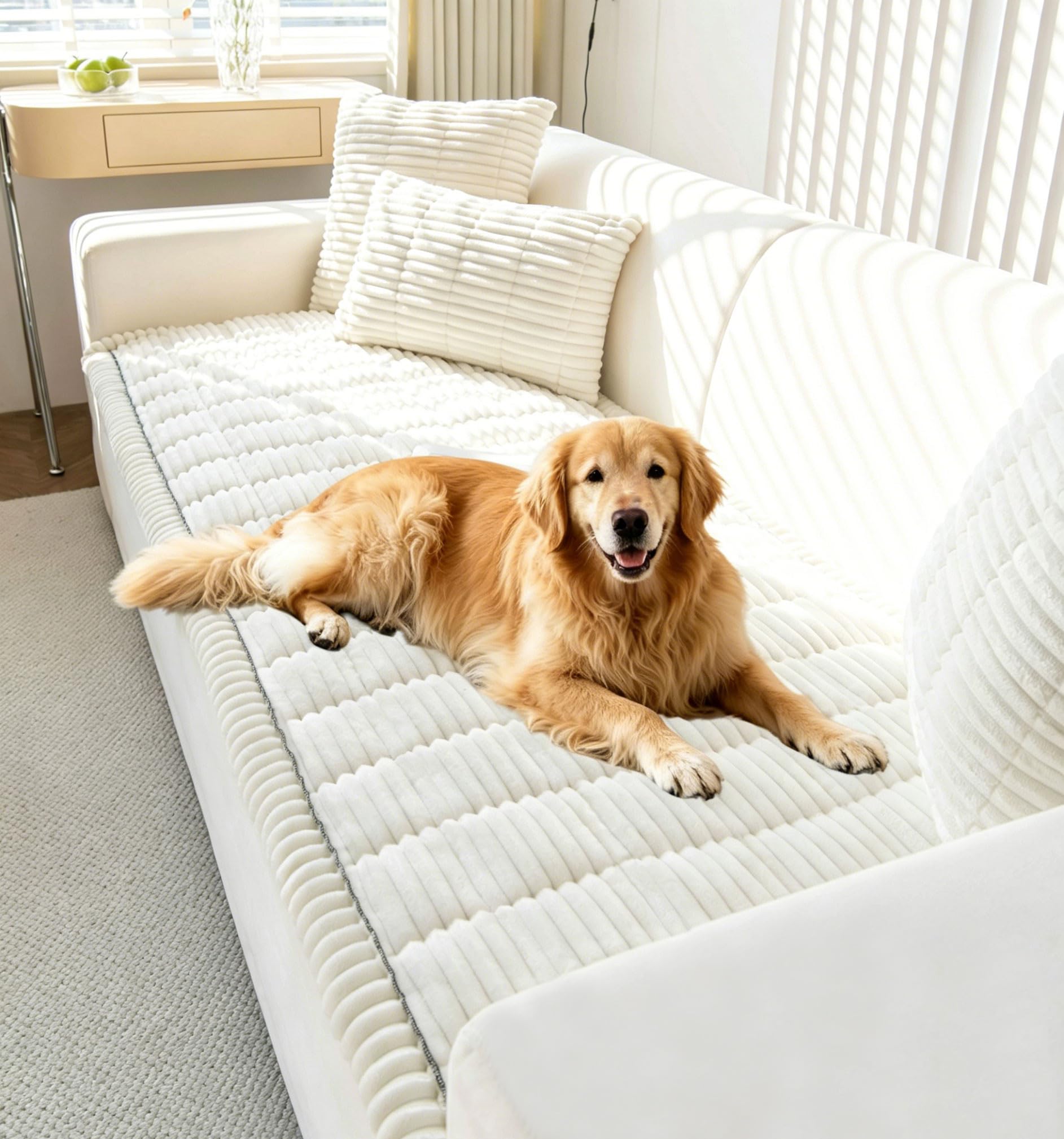 Washable Couch Covers for 3 Cushion Sofa Non Slip Pet Dog Sofa Cover (9 Ounce)