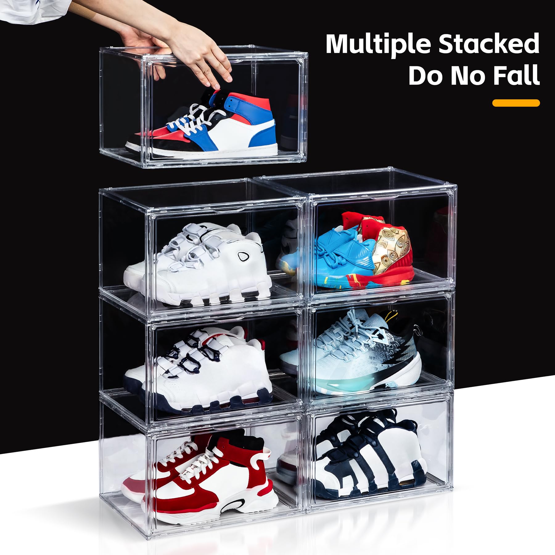 12 Pack Acrylic Shoe Boxes Side Open (12 Count)