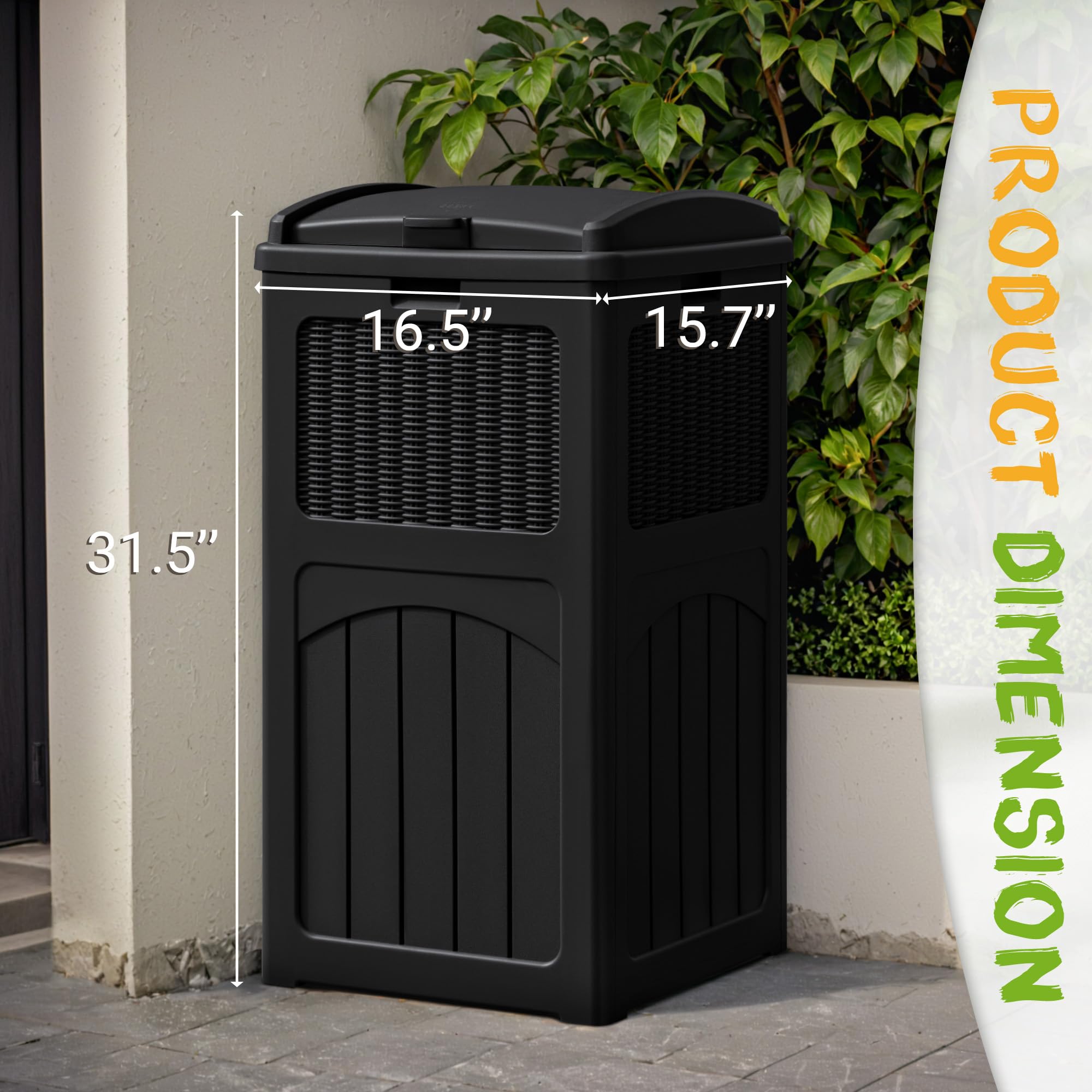 4 Pack Outdoor Trash Can with Lid