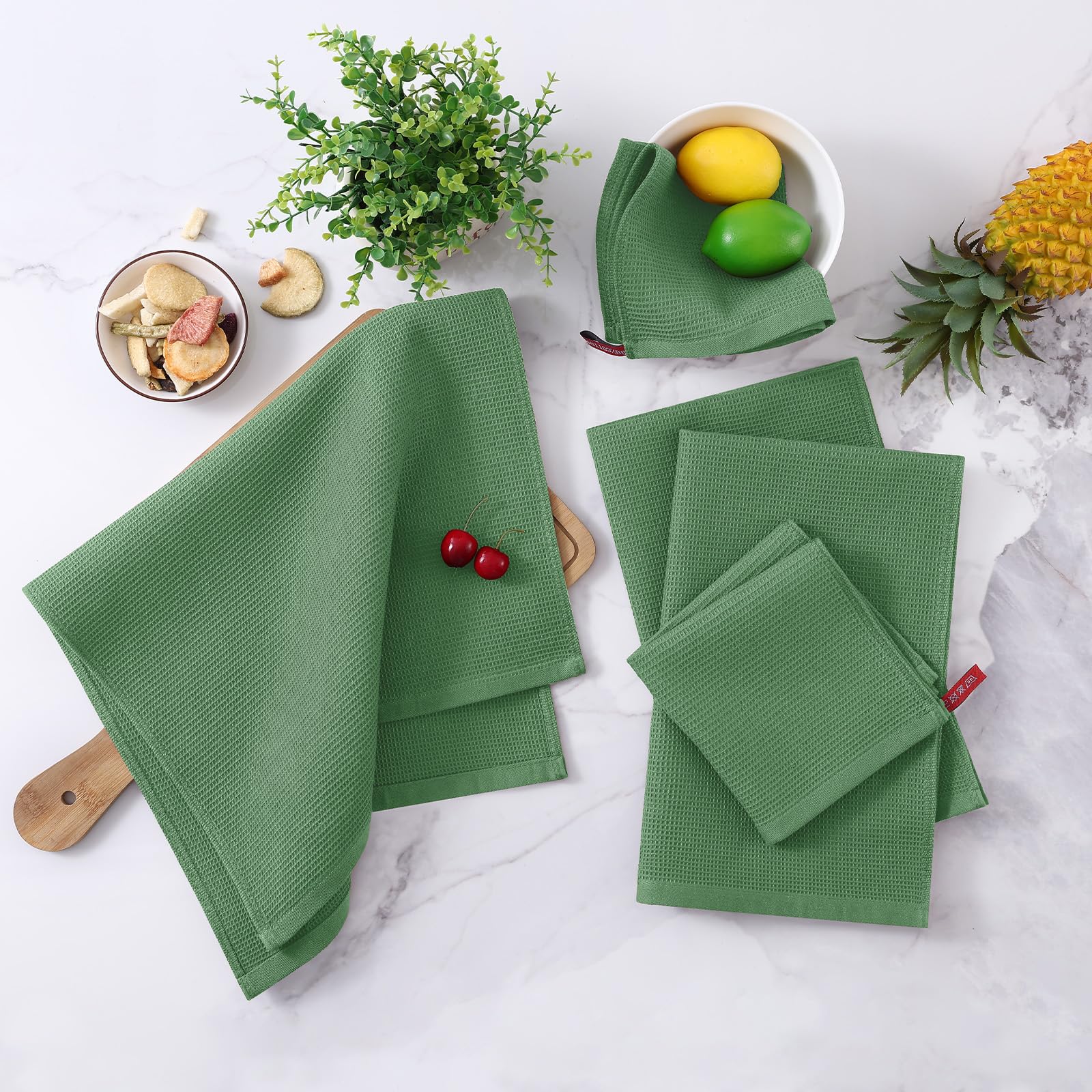 100% Cotton Waffle Weave Dish Cloths (6 Count)