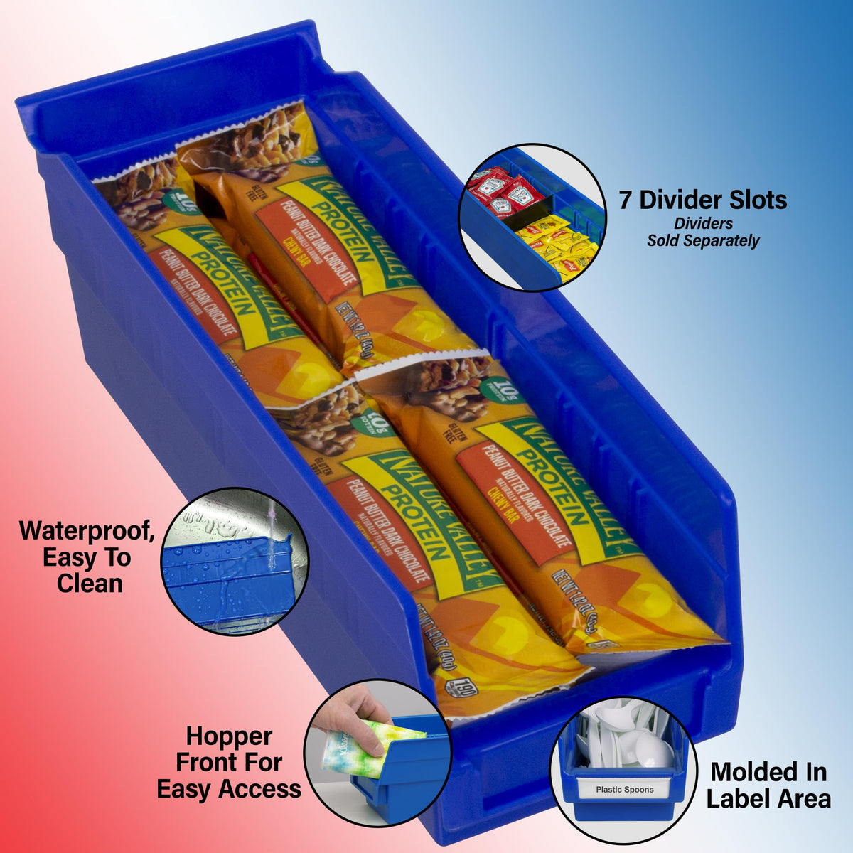 30120 Heavy Duty Plastic Shelf Bins (24 Count)