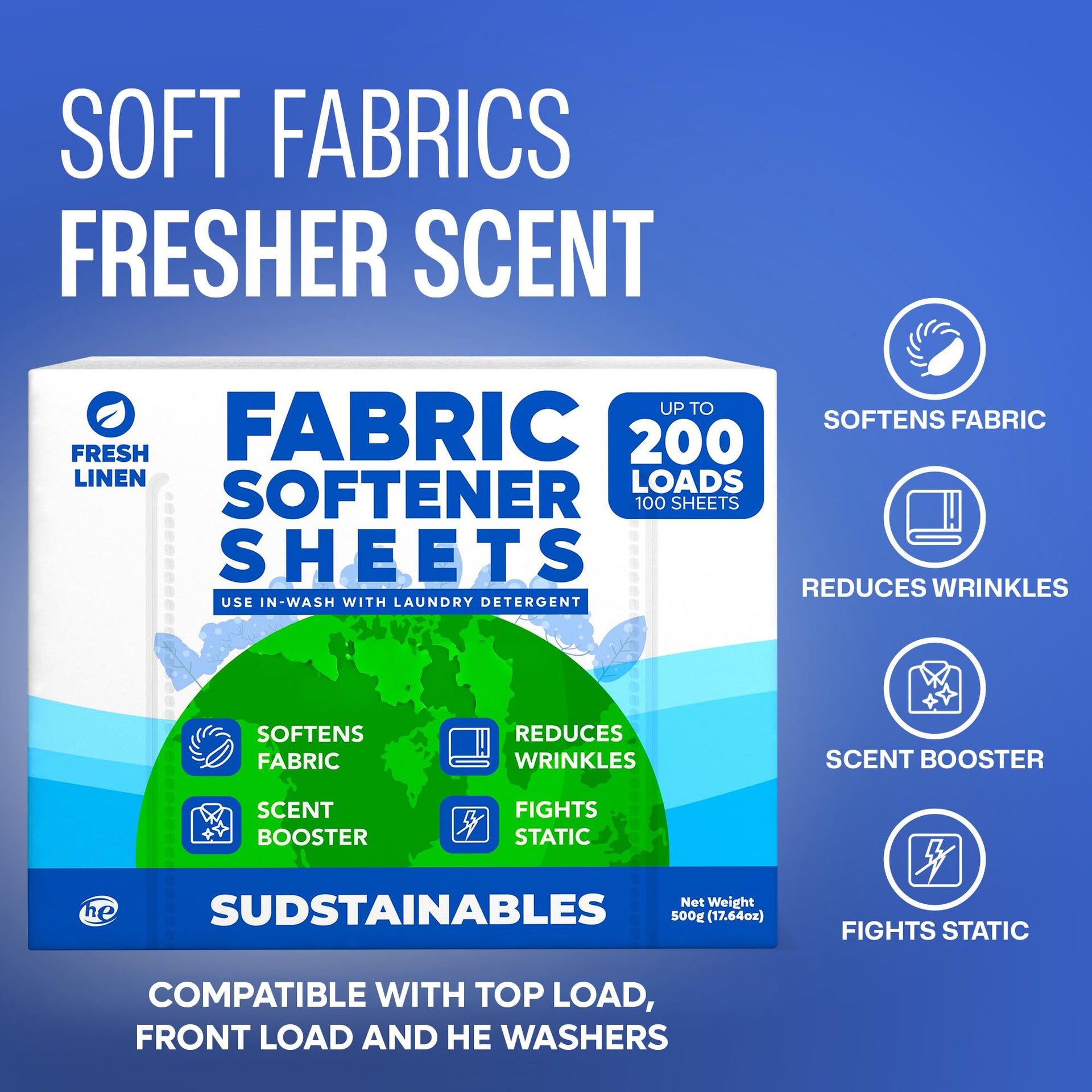 Fabric Softener Sheets for Washer (200 Count)