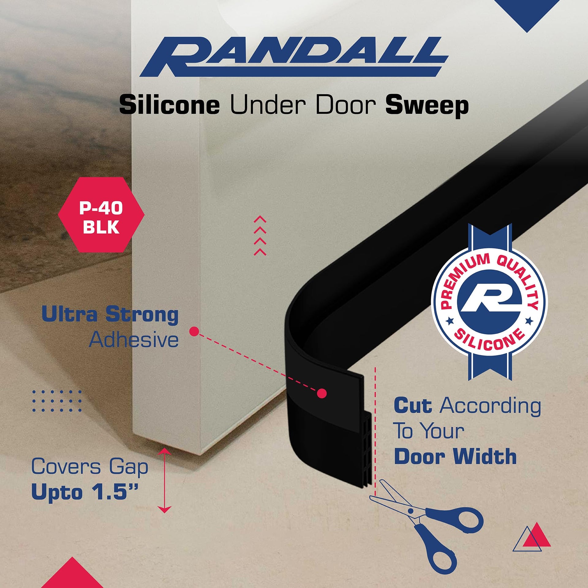 Adhesive Backed Door Draft Stopper