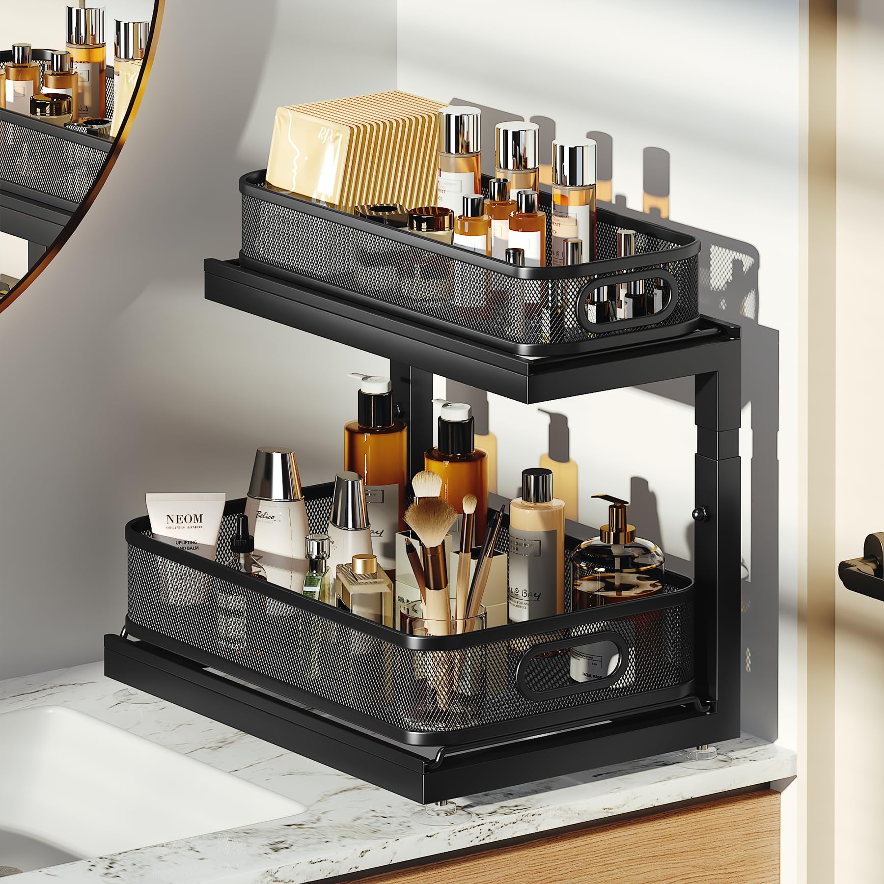 2 Pack Under Sink Storage Organizer with 2 (2 Count)