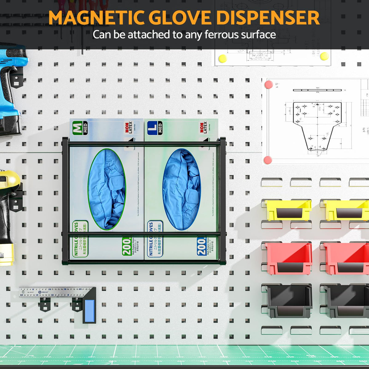 Magnetic Glove Holder 2 Pack for 4 Boxes