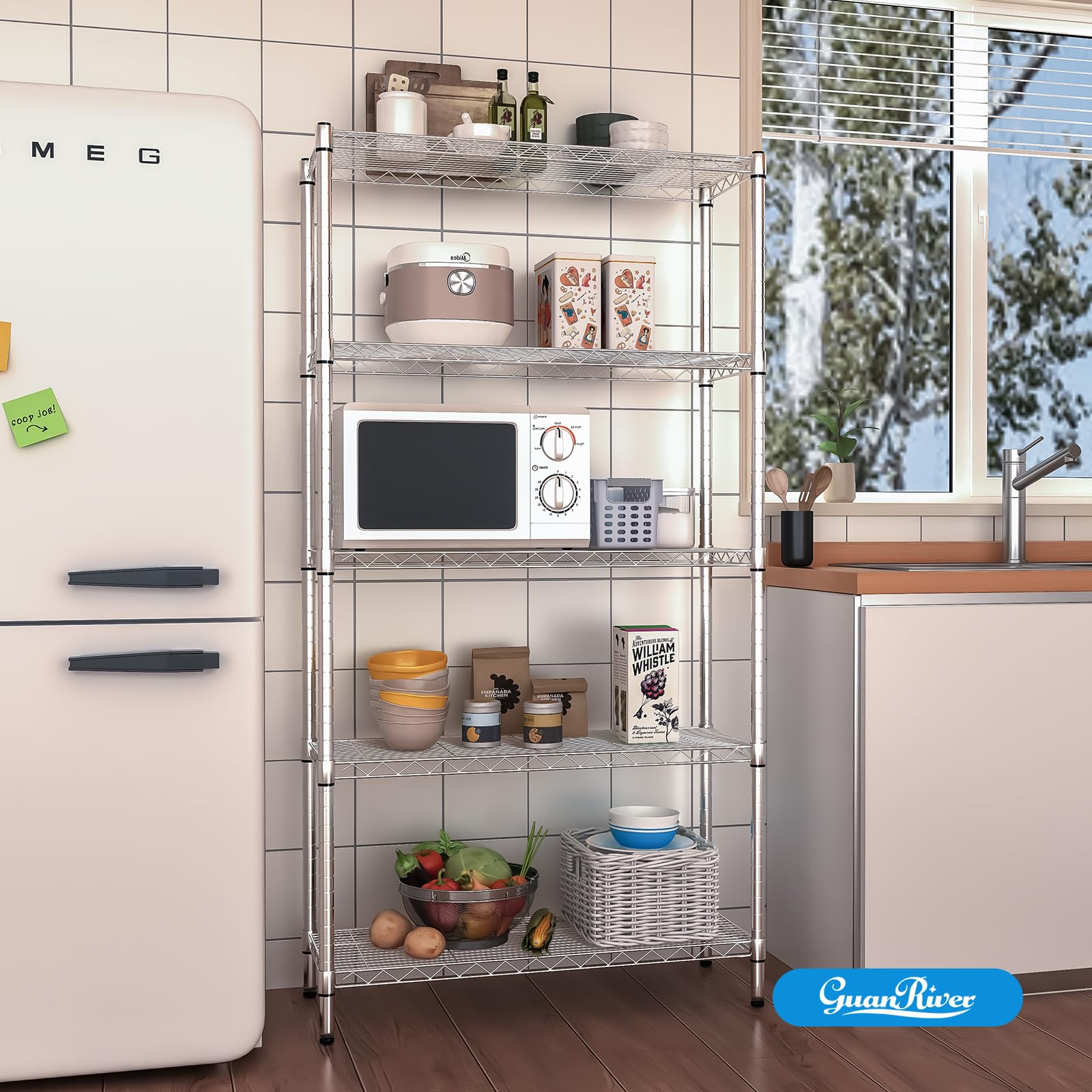 5 Shelf Adjustable Metal Wire Shelving