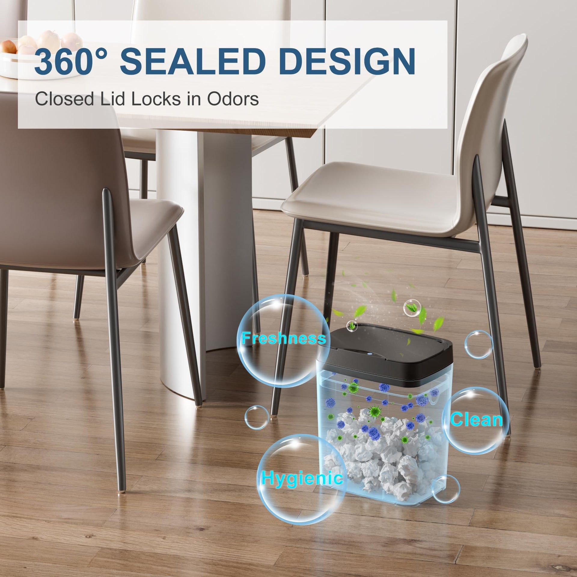 2 Pack 2.7 Gal Bathroom Trash Can with Lid (2 Count)