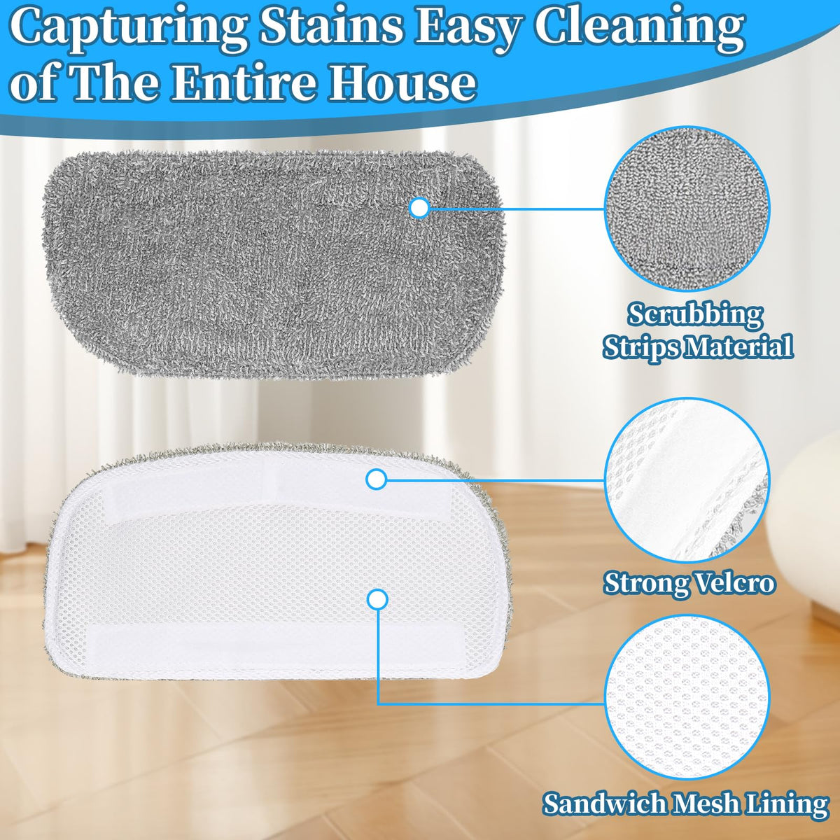 5 Pack Steam Mop Replacement Pads