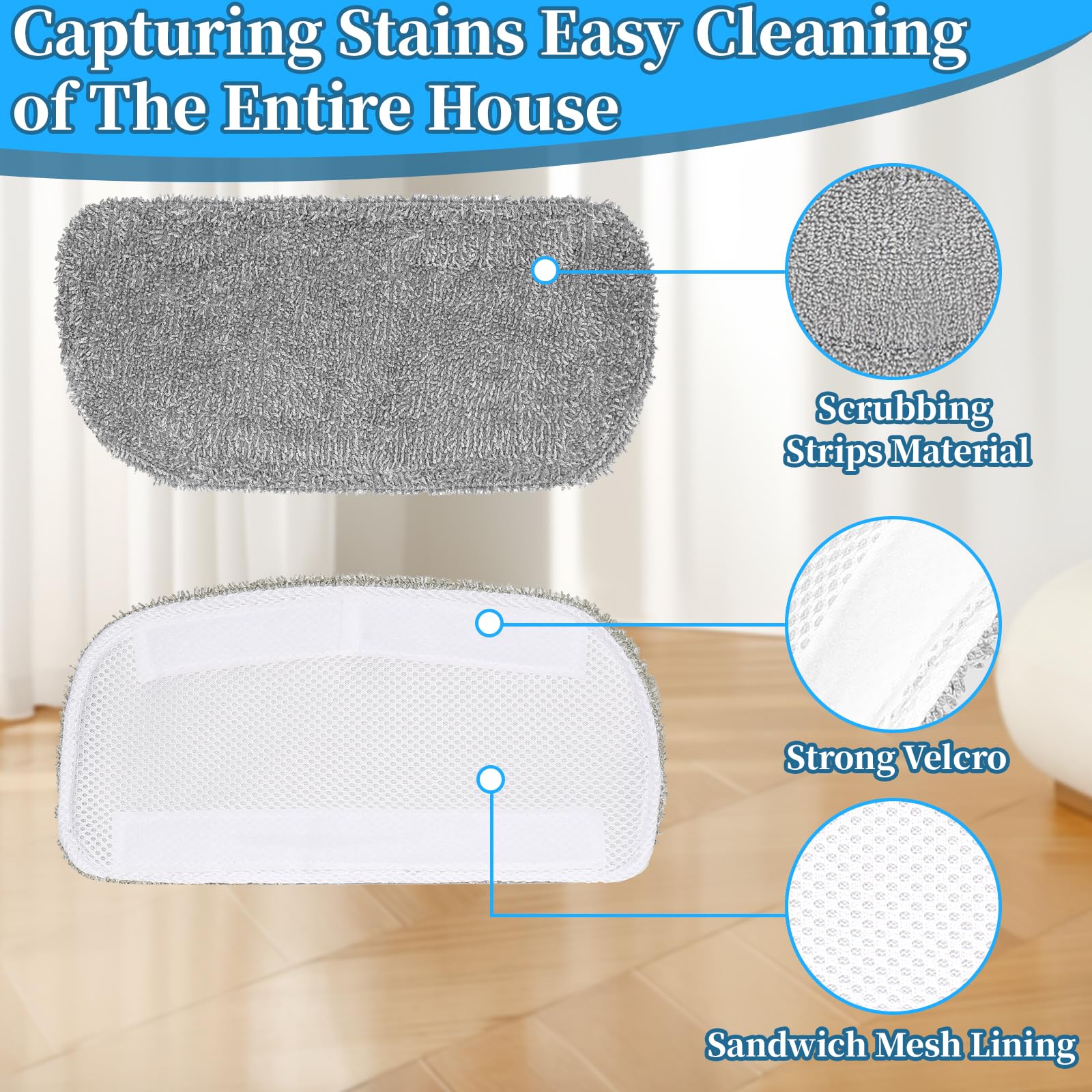 5 Pack Steam Mop Replacement Pads