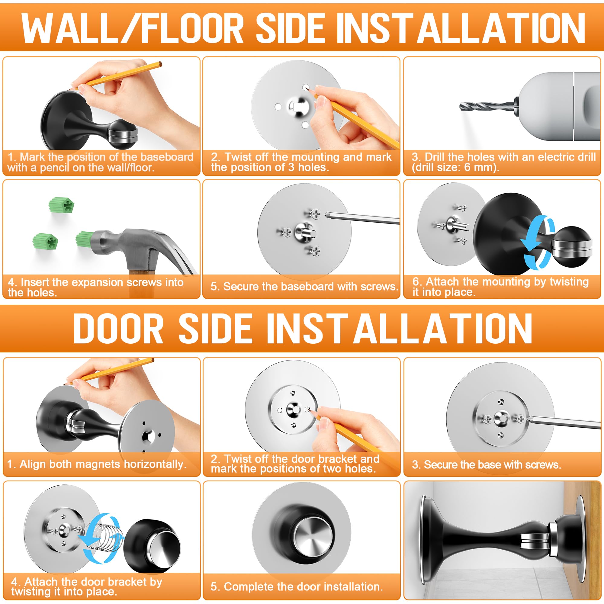 Magnetic Door Stoppers (4 Count)