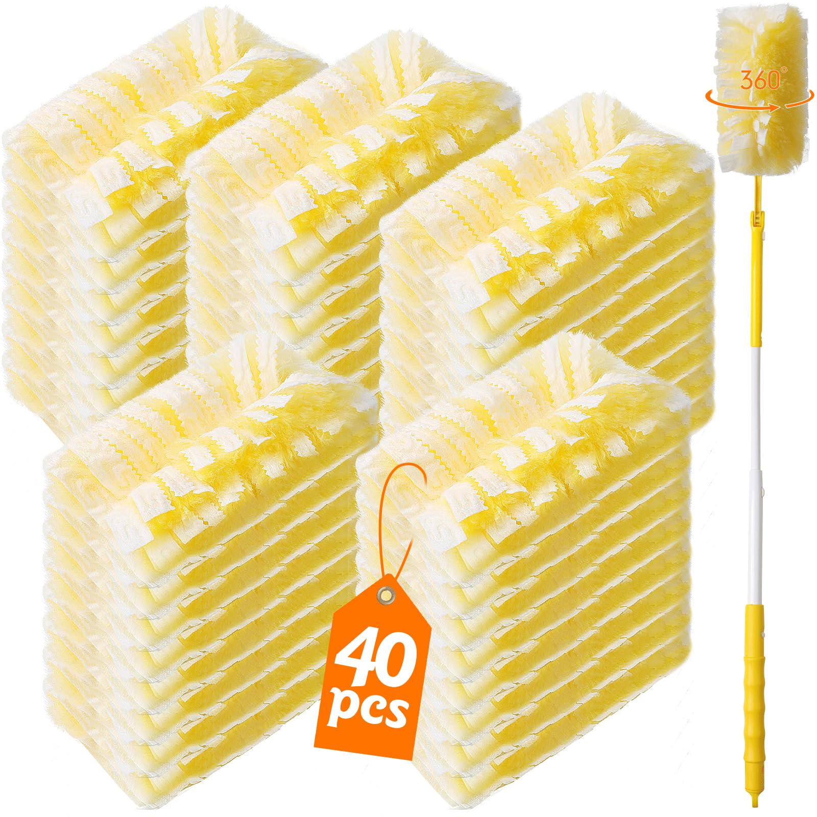 40 Count 360° Heavy Duty Duster Refills Compatible with Swiffer