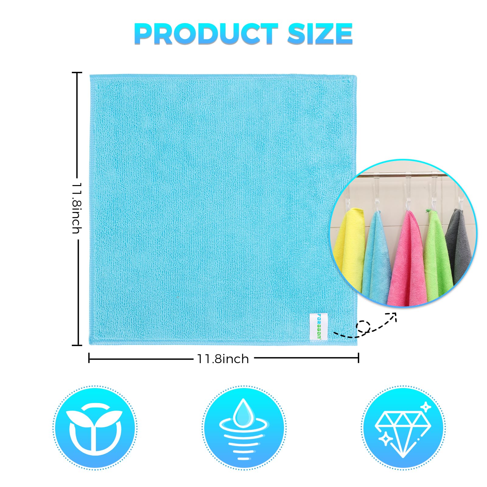 15pcs Microfiber Cleaning Cloth Lint Free (15 Count)