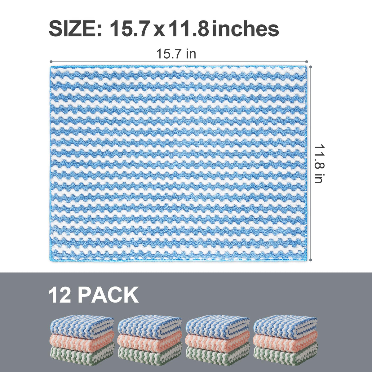12 Pack Microfiber Cleaning Cloth (12 Count)