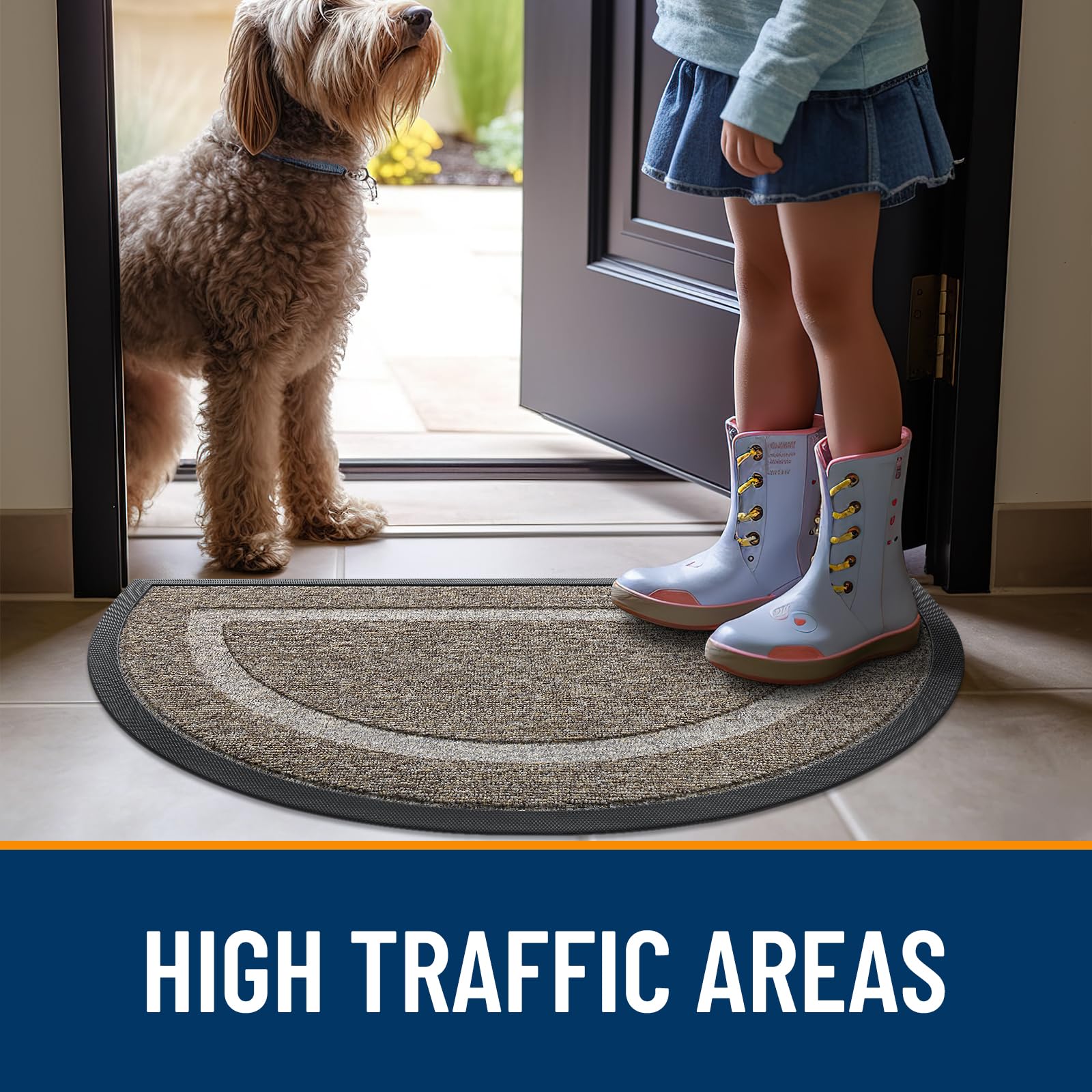 Half Circle Front Door Mat Outside 29.5x17 All (29.5 Sq Ft)