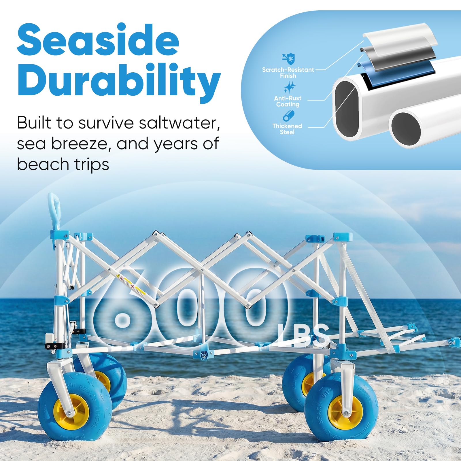 Heavy Duty Beach Wagon with 9" Big Sand