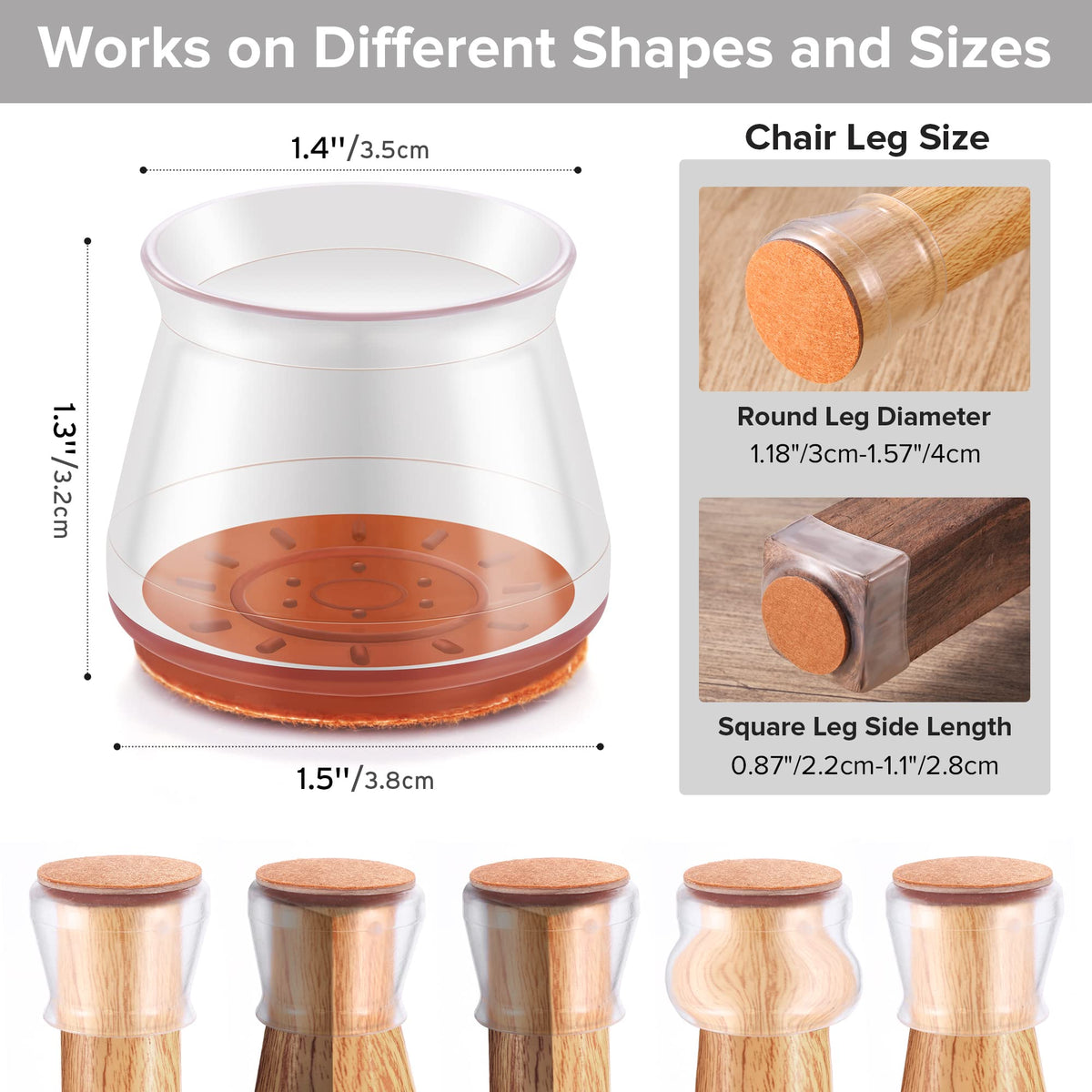 32PCS Upgraded Silicone Chair Leg Floor Protectors for Hardwood Floors (32 Count)
